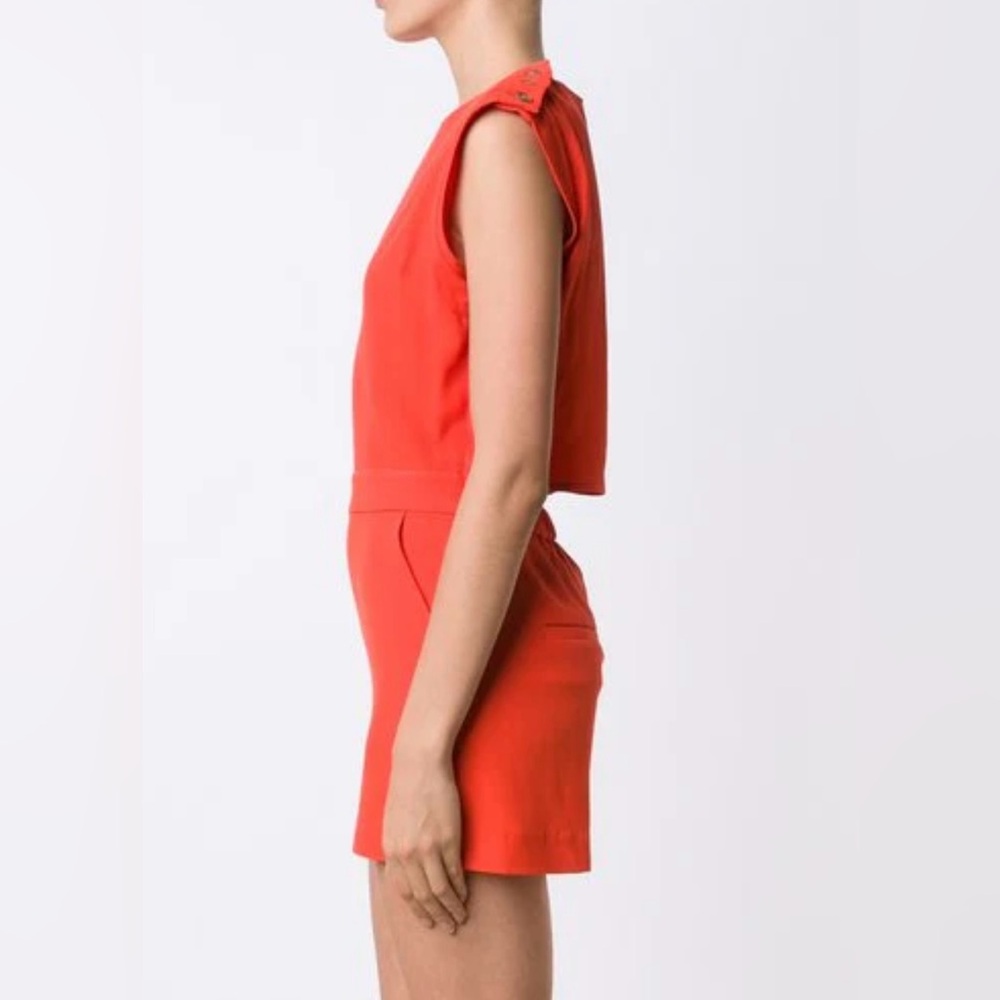 Veronica Beard Yadira Sleeveless Woven Romper 8.